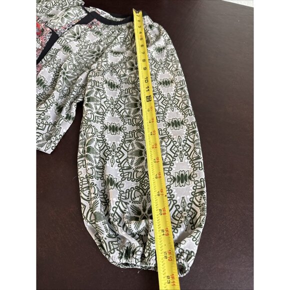 Dr2 Bohemian Paisley Tunic Top With Tassel Tie Neckline & Elastic Cuffs size xl - Picture 12 of 12